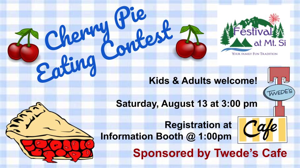 Flyer with information about the Cherry Pie Eating Contest