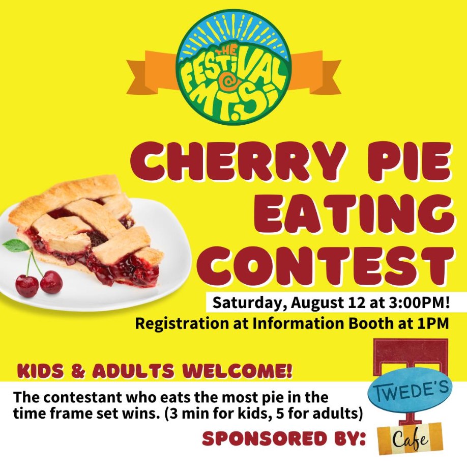 Flyer with information about the Cherry Pie Eating Contest